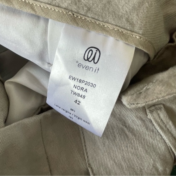 Even If EI Nora Chino Wool Cotton Blend High Rise Gray Trouser Pants NWT 42/6 - Picture 7 of 9